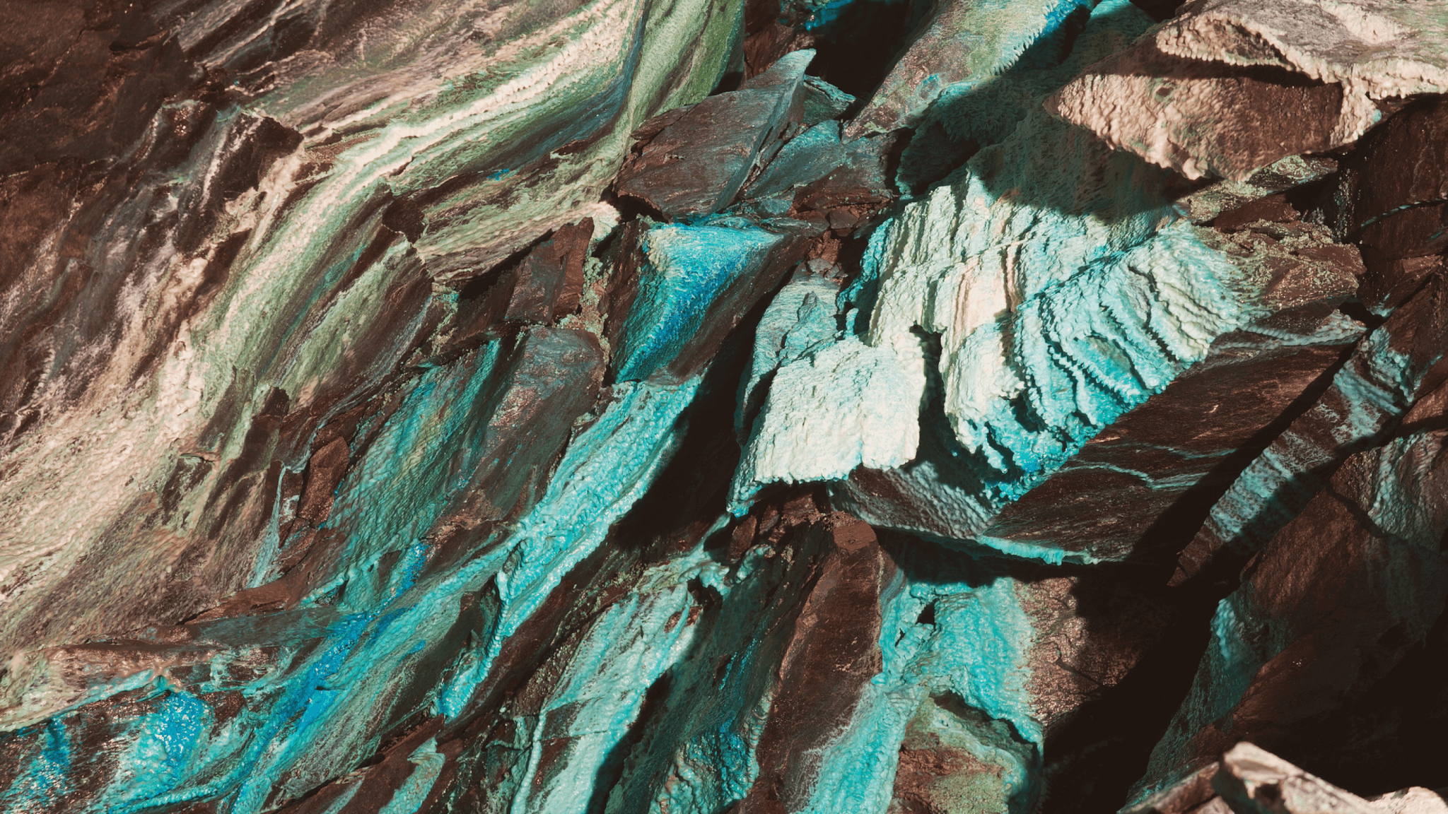 Oxidated copper in a copper mine